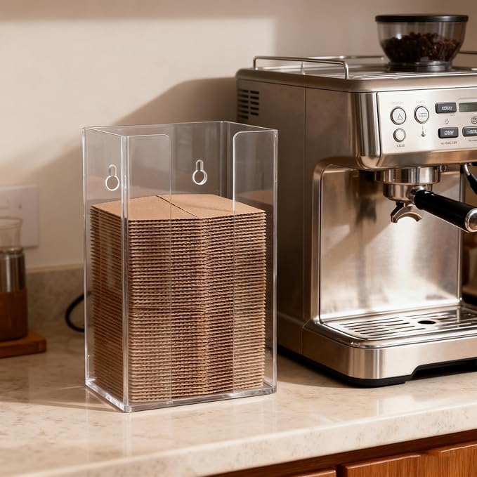 Coffee Cup Sleeve Organizer Rack-Acrylic Coffee Collar Holder Storage - Image 4