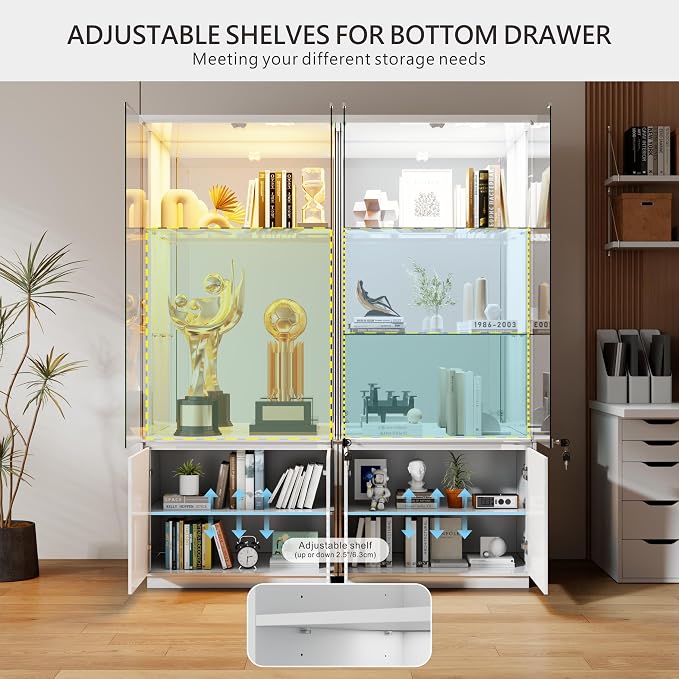 Gurexl 71" Tall Glass Display Cabinet - - Image 5