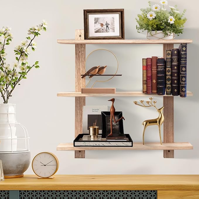 3 Tier Floating Shelves, Long Wall Shelf, Over The Toilet Shelves Bathroom - Image 2