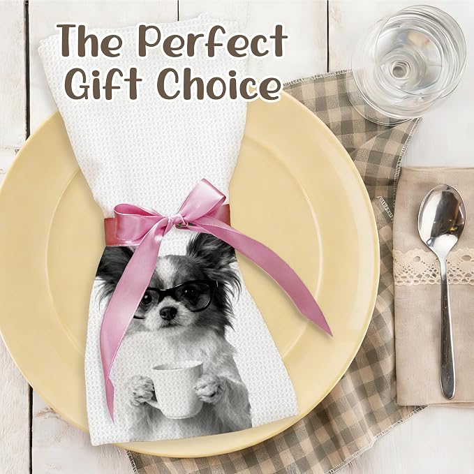 Funny Papillon Kitchen Towels, Dog Kitchen Accessories, Dog Chef Gifts - Image 5