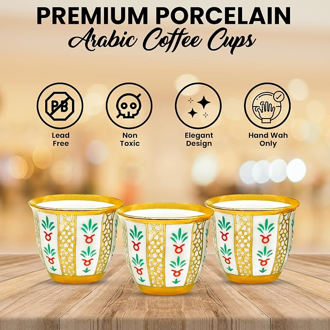 Generic Premium Porcelain Arabic Coffee Cup Set 100ml - Image 6