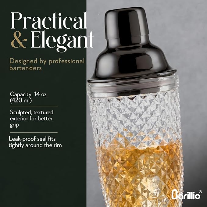 Barillio 14 oz Glass Cocktail Shaker - Image 2