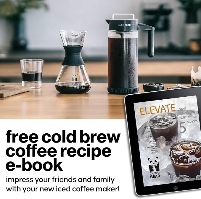 COFFEE BEAR – Cold Brew Coffee Maker and Iced Tea Brewer, Large 1.3L - Image 8