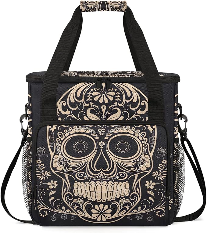 Halloween Sugar Skull Coffee Maker Carring Bag, Large Insulated Storage by Home