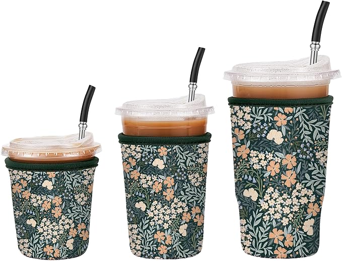 3 Pack Iced Coffee Sleeve Reusable by Cavllson