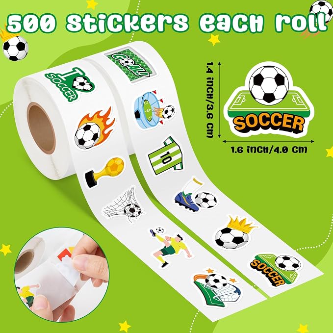 Haooryx Soccer Sport Stickers Rolls - Image 3