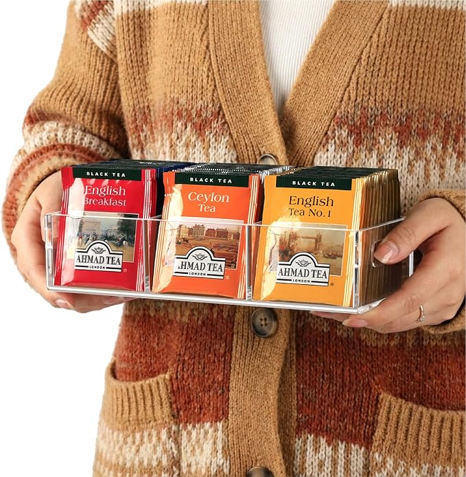 FUCDTEFC Tea Bag Organizer, Small Clear Tea Bag Holder - Image 3