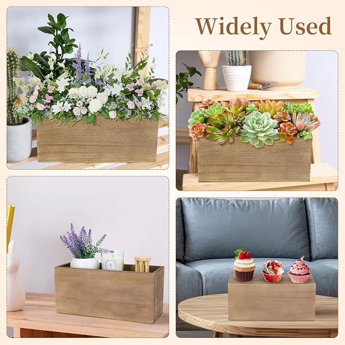 6 Pcs Rustic Wooden Boxes for Storage, Decorative, Arts & Crafts, Rectangle - Image 6