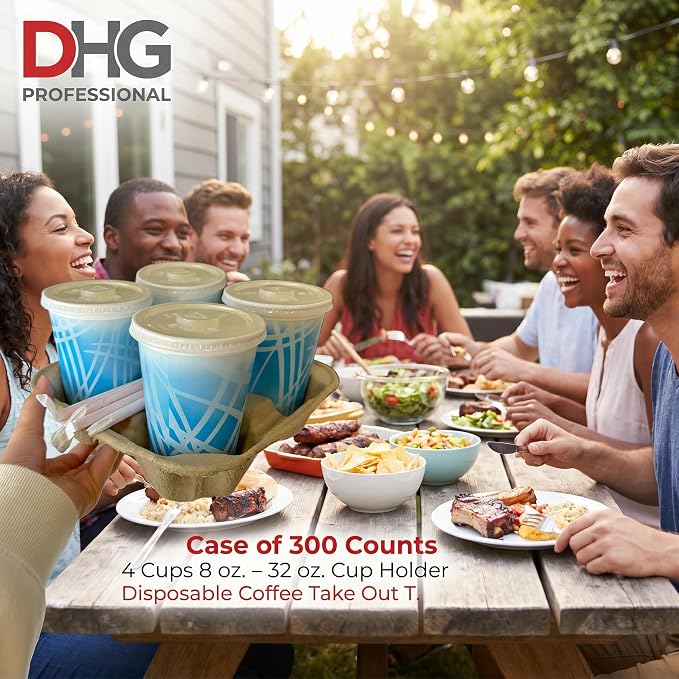 Case of 300 Counts 4 Cups 8 oz. - 32 oz. Cup Holder Disposable Coffee Take Out - Image 6