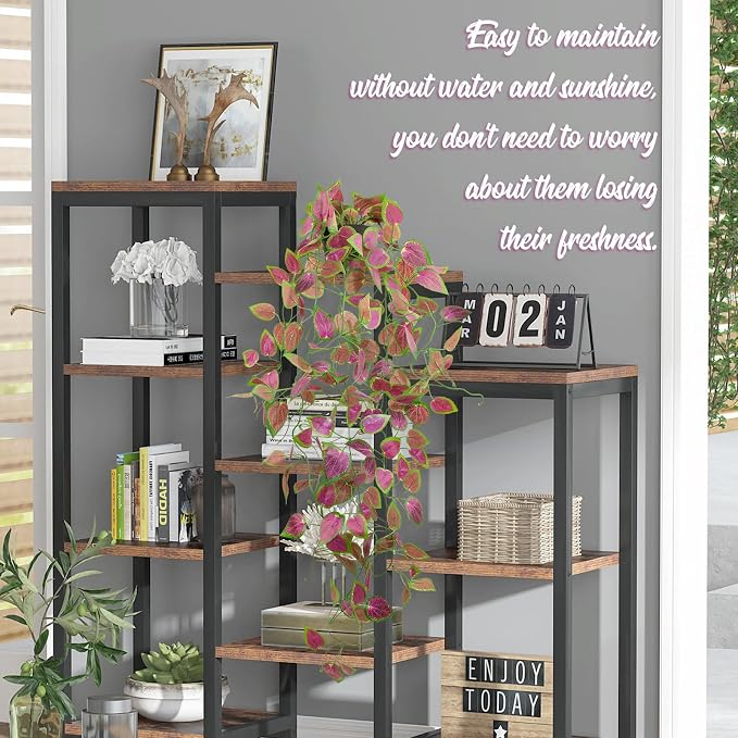 LOYWREE 2 Pack Artificial Purple Ivy Hanging Vine Plants - Image 5