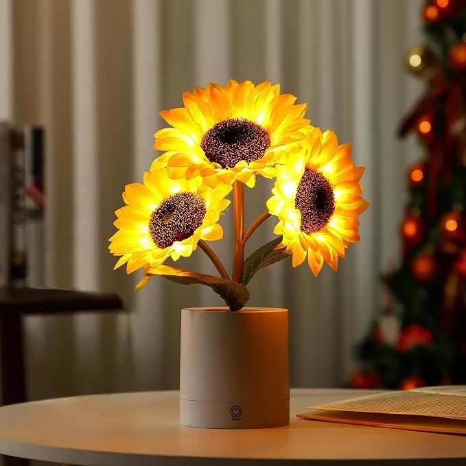 Rechargeable Sunflower Flower Lamp Decor by Hibeauti
