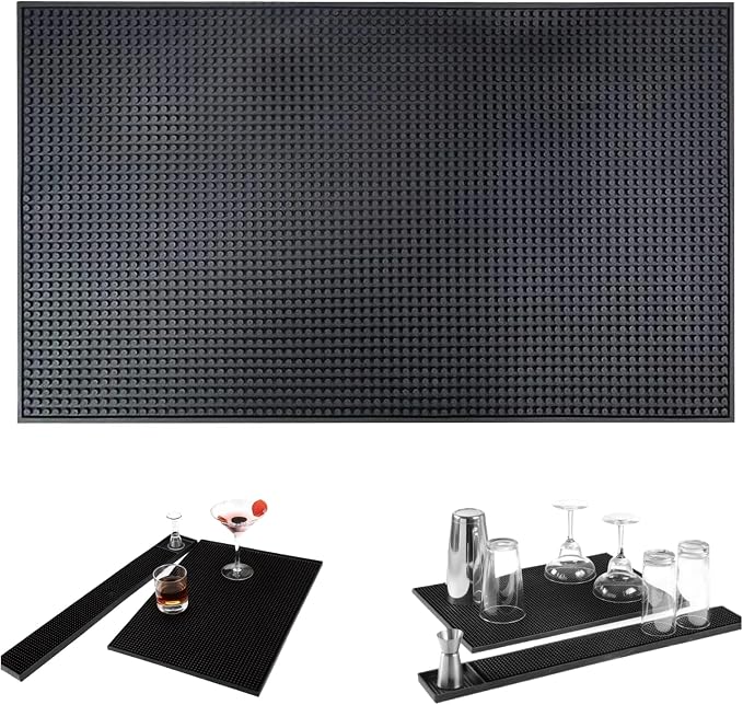 Silicone Coffee Bar Mats:Glasses Dish Drying Mat, Non Slip Service Mat by CATPAN