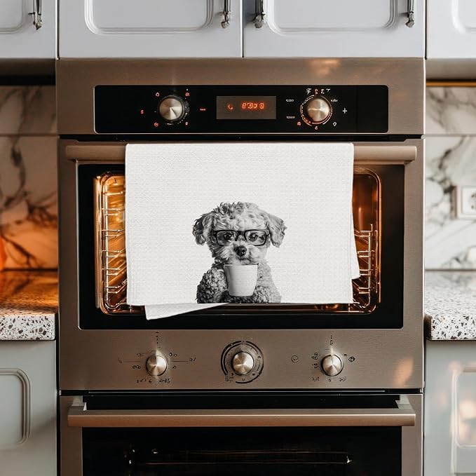 Funny Poodle Decor Coffee Kitchen Towels Gift, Poodle Dog Gifts, Coffee Gifts - Image 4
