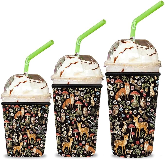 3 Pack Reusable Insulated Neoprene Iced Coffee Cup Sleeve, Durable Drink Sleeve by Unknown