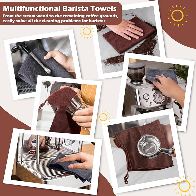XANGNIER 12 Pack Barista Towels-Professional Microfiber Coffee Cleaning Cloth - Image 2