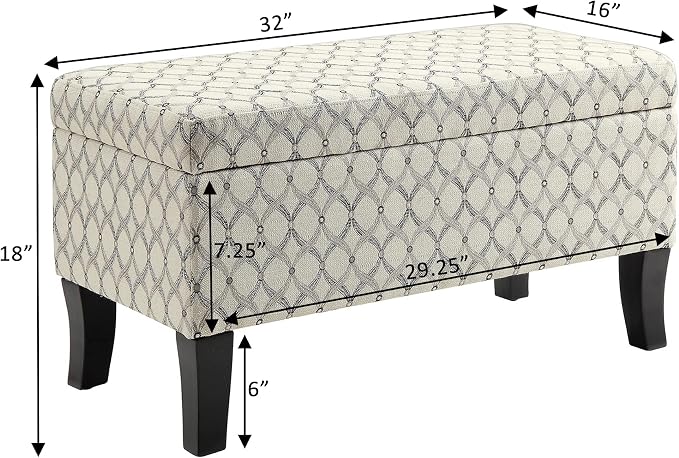Convenience Concepts Designs4Comfort Winslow Storage Ottoman Bench 32" - Image 3