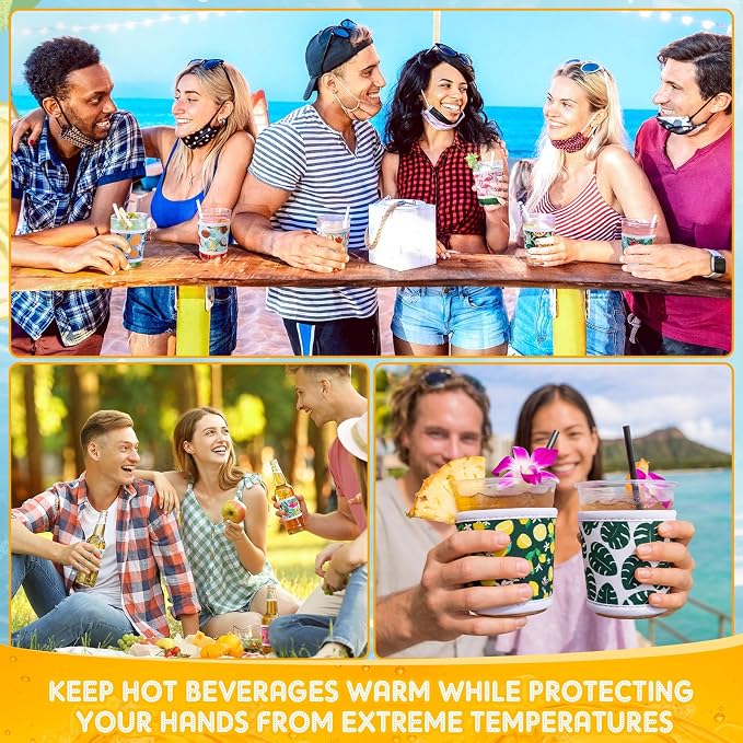 Potchen 16 Pack Reusable Iced Coffee Cup Sleeves Neoprene Insulated Drink Cup - Image 7