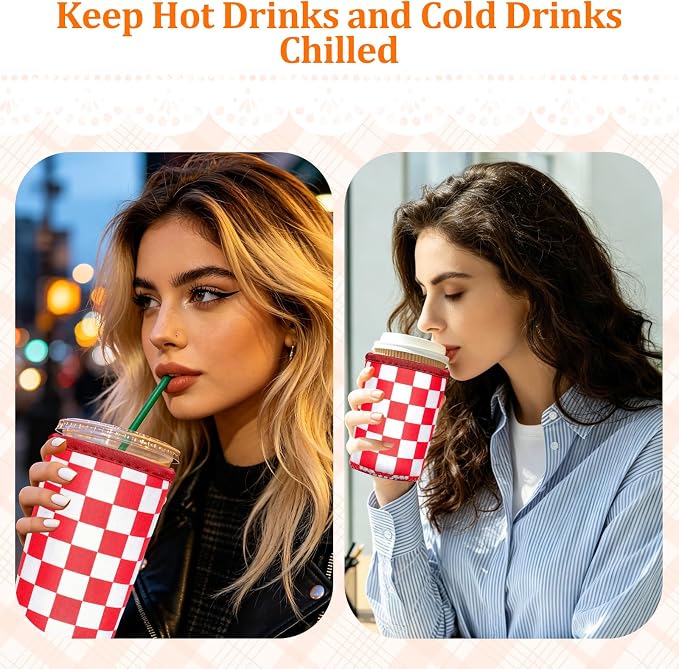 3 Pack Reusable Insulated Neoprene Iced Coffee Cup Sleeve Beverage Holder - Image 5
