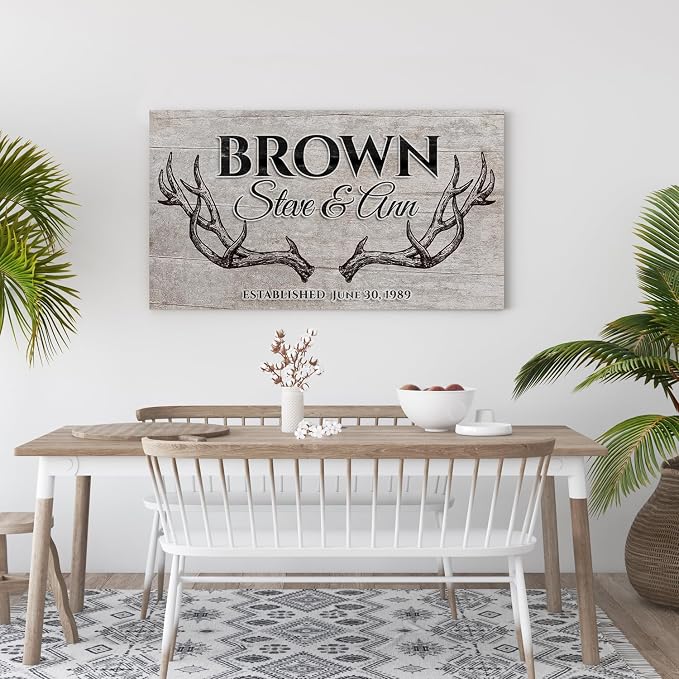 IPIC - Family Established Sign, Personalized Farmhouse Name Sign Wall Decor - Image 4