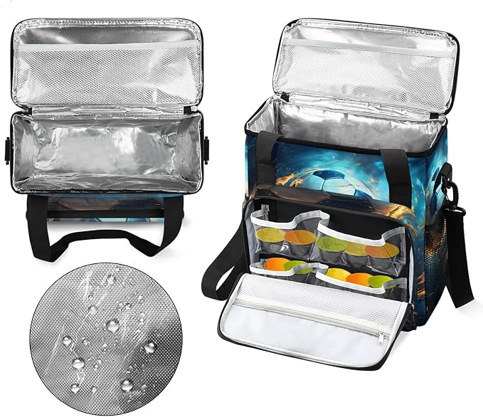 Funny Soccer Coffee Maker Carring Bag, Large Insulated Storage Organizer Case - Image 3