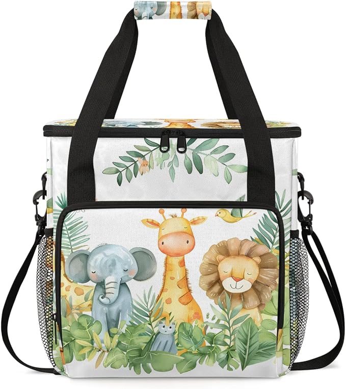 Elephant Giraffe Lion Cute Animals Coffee Maker Carring Bag, Large Insulated by Home