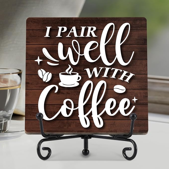 Coffee Bar Sign，Cafes Bar Decor Accessories, Cafe Station Essentials, Kitchen by Cazhes