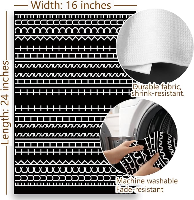 Black Funny Kitchen Towel, Dark Humor Microfiber Dish Tea Towel, Funny Black - Image 7