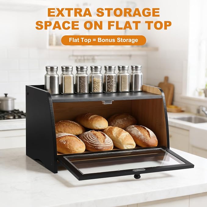 Bamboo Bread Box for Kitchen Counter - Image 2