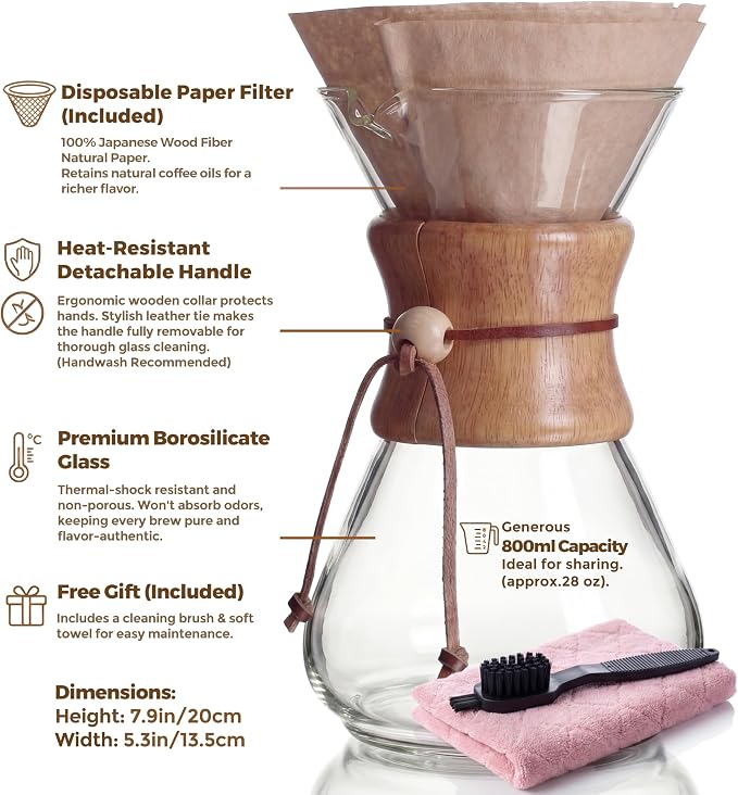 AGOGO Pour Over Coffee Maker Glass - Image 5