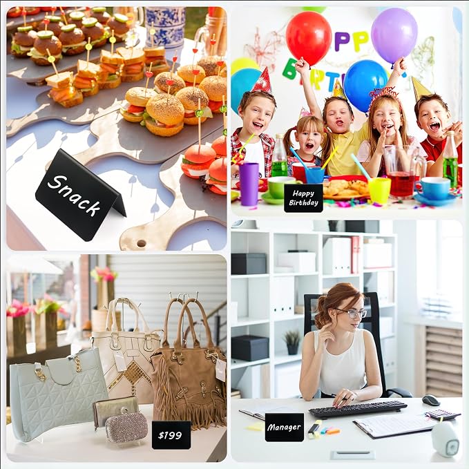 12 Pcs Mini Chalkboard Signs, Small Table Place Cards, Durable Chalk Board Signs - Image 7