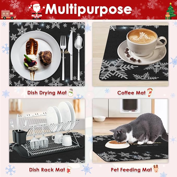 Arttown Coffee Mat for Countertops, Coffee Maker Espresso Machine Dish Rack - Image 5