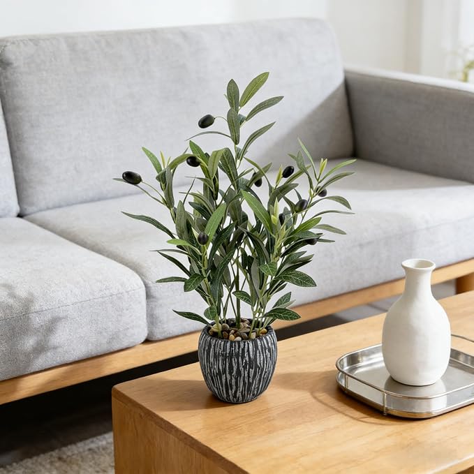 Olive Branches Artificial Plants Décor Indoor 17.72'' Tall Fake Olive Branch - Image 3