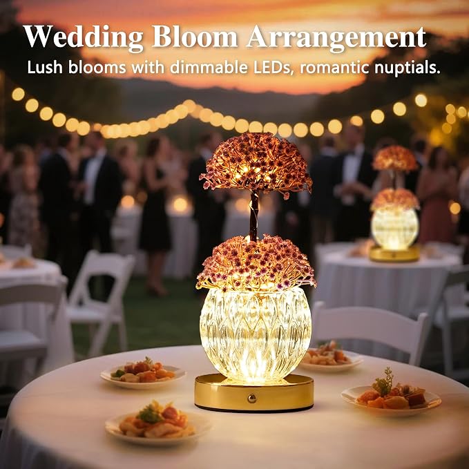 Touch Dimmable Purple Flower Lamp Color Changing Light - Image 6