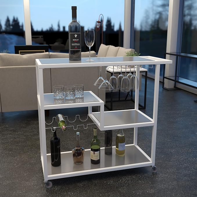 Holly & Martin Zephs Bar Cart White - Image 4