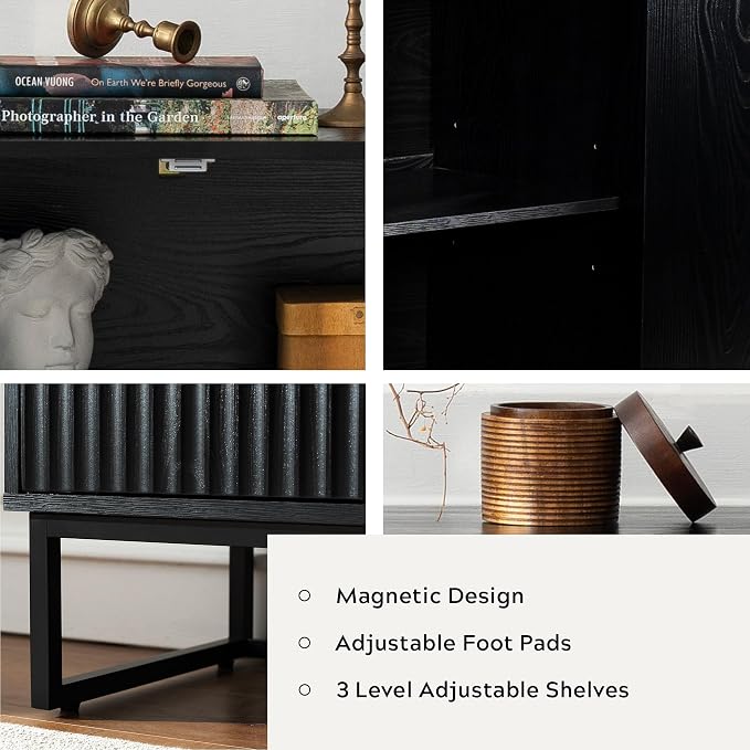 Fluted Storage Cabinet with 4 Doors - Image 3