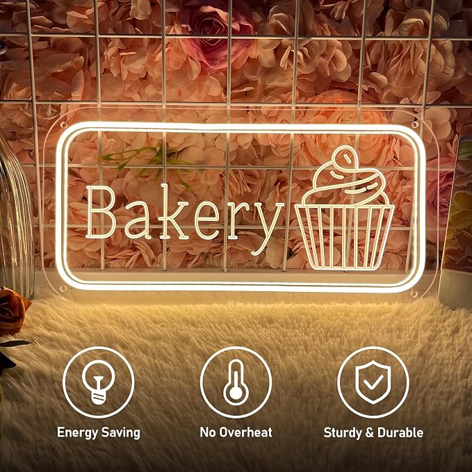 Bakery Neon Sign for Wall Decor Dimmable LED Neon Light Bakery Light Up Signs - Image 3