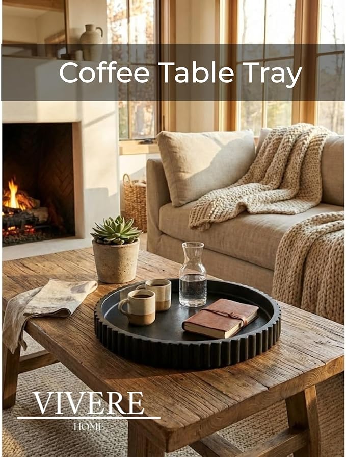 13-Inch Round Coffee Table Tray - Image 5