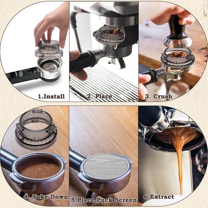54mm Dosing Funnel with 53.5mm Puck Screen, Catcan Espresso Portafilter Funnel - Image 6