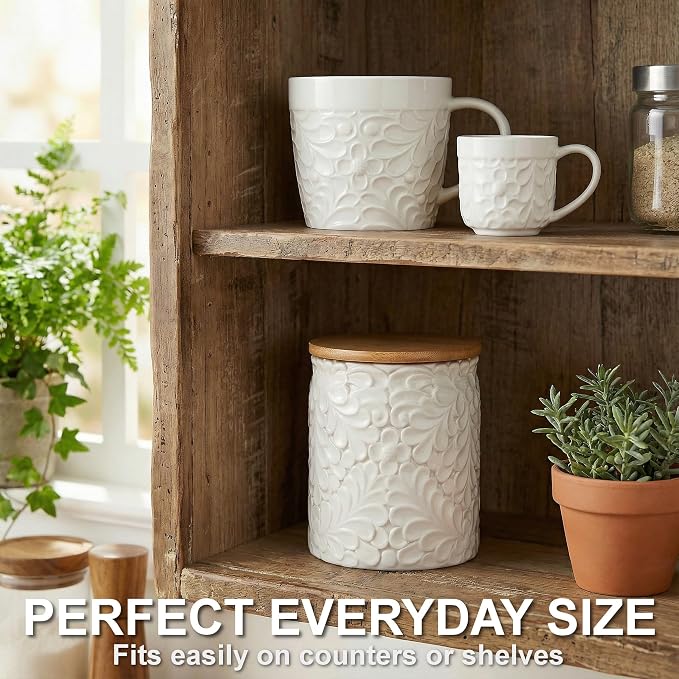 Small Engraved Ceramic Kitchen Canister - Image 6