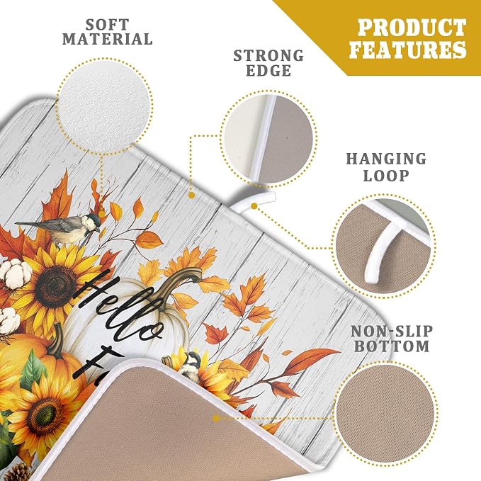 Hello Fall Sunflowers Dish Drying Mat - Image 4
