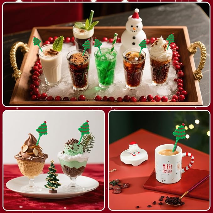 36Pcs Christmas Drink Stirrers, Tree Coffee Stir Sticks | Reusable Holiday - Image 6