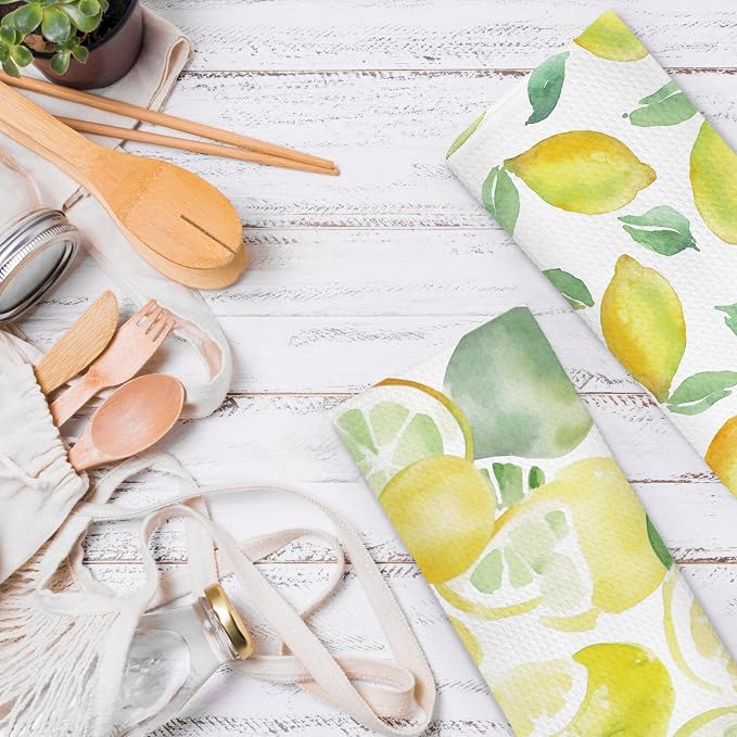Summer Lemon Kitchen Dish Towels 16x24 Inch Set of 2, Summer Seasonal Holiday - Image 6