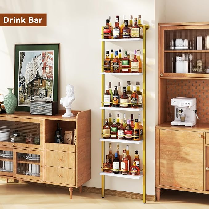 YMYNY 5-Tier Freestanding Wine Rack, UHWR001G | - Image 2