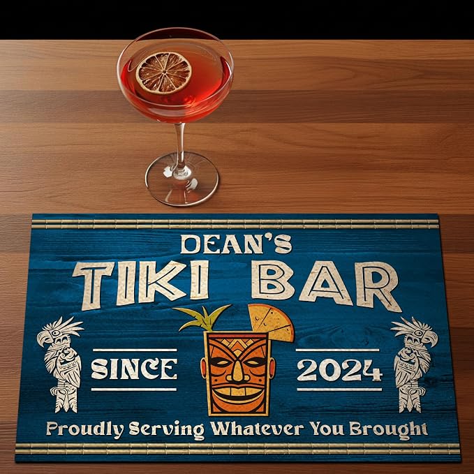 THUYPT Personalized Tiki Bar Mat, Dish Drying Mat - Image 4