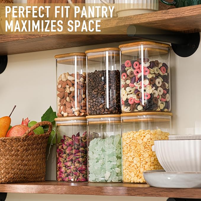 D2scrma 37oz Airtight Glass Square Storage Canisters - Image 5