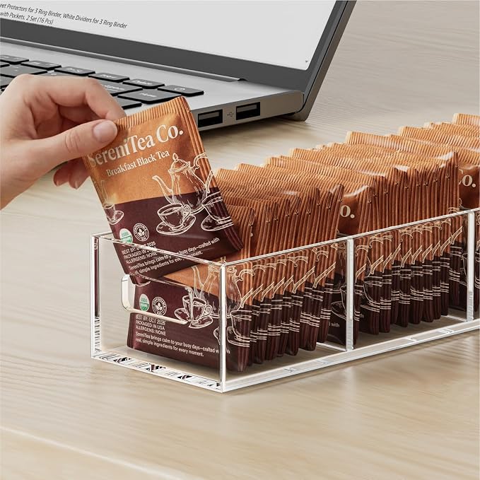 FUCDTEFC Tea Bag Organizer, Small Clear Tea Bag Holder - Image 6
