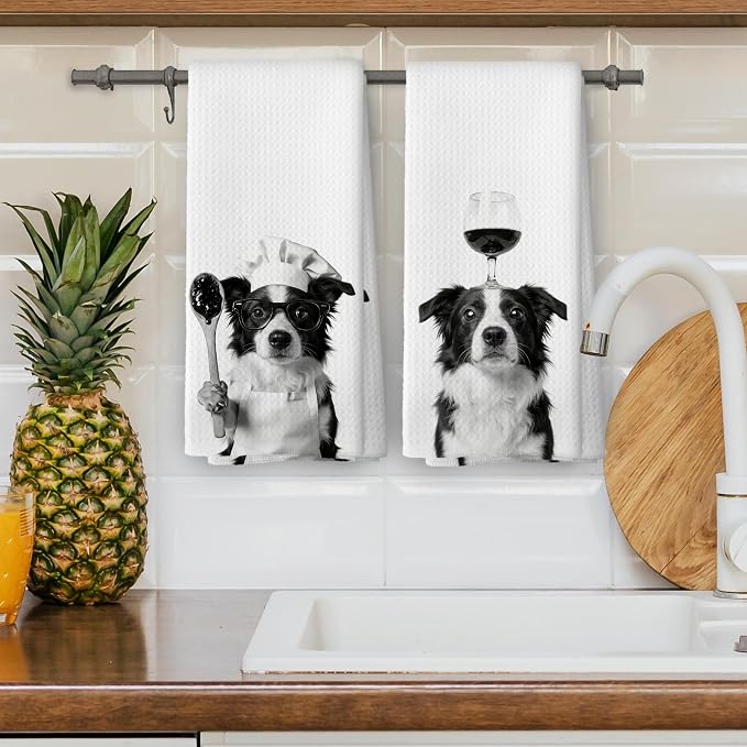 Funny Border Collie Hand Towels, Border Collie Gifts - Image 4