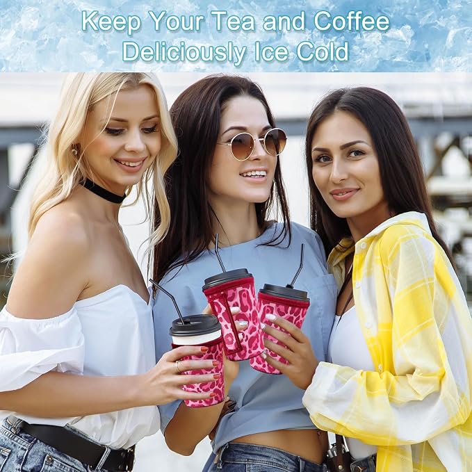 3 Piece Reusable Iced Coffee Sleeves Java Sok Coffee Sleeves - Image 6