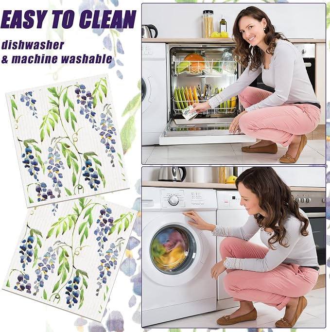 Remagr 12 Pcs Swedish Kitchen Dish Towels Kitchen Cloths Reusable Sponge - Image 5