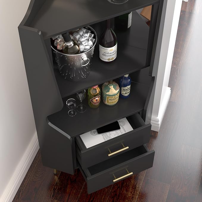 19" Wooden Corner Bar Cabinet - Image 6